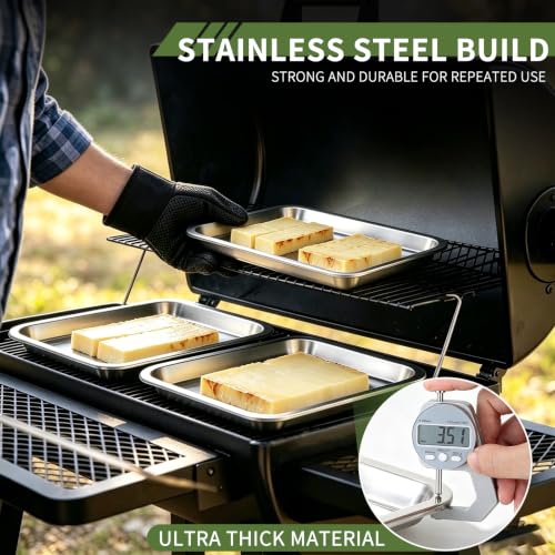 Cream Cheese Smoker Tray, Stainless Steel Baking Sheet, Ultra Thick Material, Sturdy for Repeated Use, Won't Break, Rounded Corners, Smooth Surface, Easy to Clean, Great for Backyard BBQ