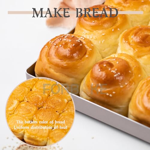 11-Inch Square Baking Pan, Nonstick Aluminum Alloy Pan, 1.2-Inch Deep - size: 11"