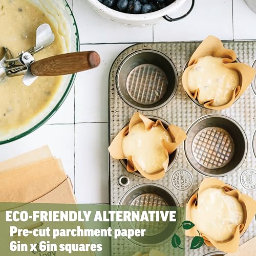 Zenlogy 6x6 Parchment Paper Squares, 200 Sheets, Unbleached, Pre-Cut - size: 6x6 - 200 Sheets