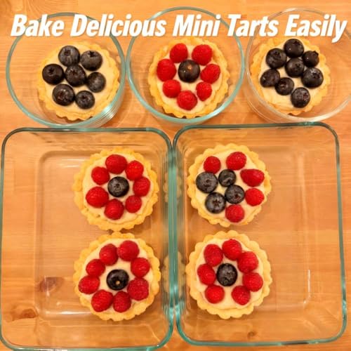 12-Pack 3 Inch Nonstick Mini Tart Pans Fluted Side for Pies Pan Round Deep Quiche Mold Heavy Duty Carbon Steel Baking Cupcake Egg Tarts Mousse Cakes Fruit and Desserts Molds for Oven