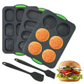 5 Pcs Silicone Hamburger Bun Pan and Baguette Pan Set