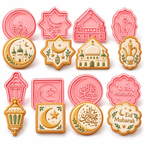 8-Piece 3D Eid Mubarak Cookie Cutter Set
