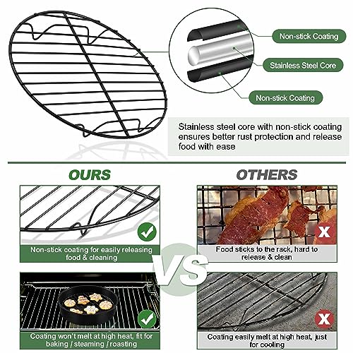 TeamFar Round Cooling Rack, 7.5" Non-stick Stainless Steel Baking Rack - size: 7.5‘’