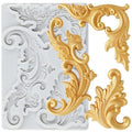 Baroque Fondant Mold Curlicues Scroll Relief Lace Silicone Molds - color: Style T