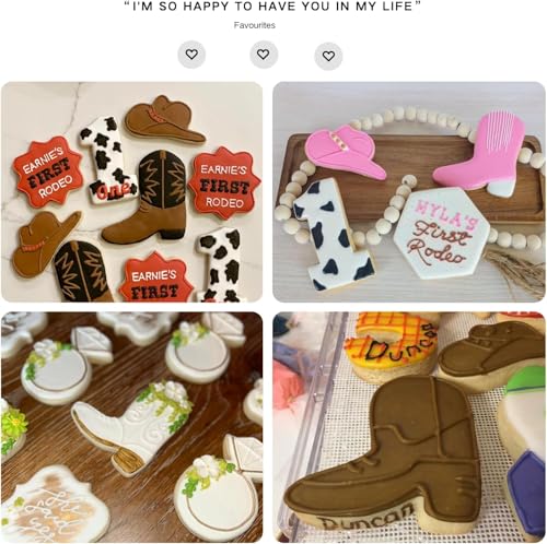 LUBTOSMN 2 Pcs Cowboy Cowgirl Cookie Cutter Set, 3.5" Dishwasher-Safe