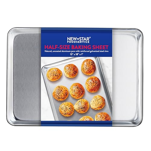 New Star Foodservice Commercial-Grade 18-Gauge Aluminum Sheet Pan/Bun Pan, Half Size, 13 x 18 x 1 Inch - size: (Half Size) (Pack of 1)