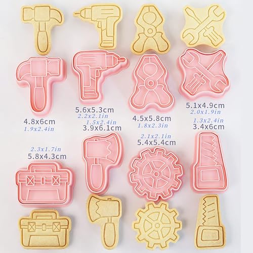 8Pcs Construction Tools Cookie Cutter Plastic Hardware Shaped Baking Molds