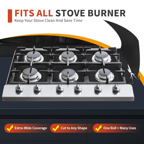 Buself Large Roll-Up Oven Liners – 17” x 75” Non-Stick, Reusable Heavy Duty Mats for Oven Bottom, Toaster & Oven Types – BPA & PFOA Free Kitchen Accessory (Black) - color: Black, size: 75"L x 17"W