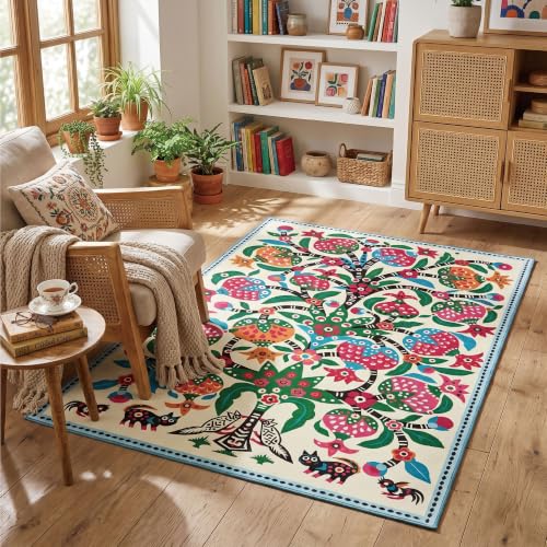 4x6 Pomegranate Area Rug, Soft Low Pile - color: Pomegranate, size: 4' x 6' (Rectangular)
