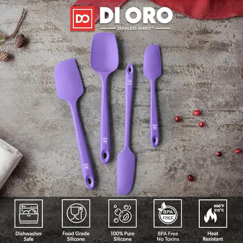 DI ORO Silicone Spatula Set - 600F Heat Resistant, 4-Pc Lavender - color: Lavender