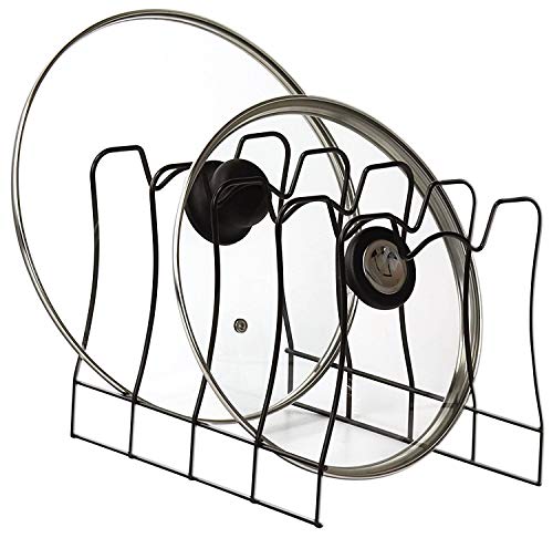 SIMPLE HOUSEWARE Kitchen Pot Lid Rack Holder Organizer, Bronze - color: Bronze