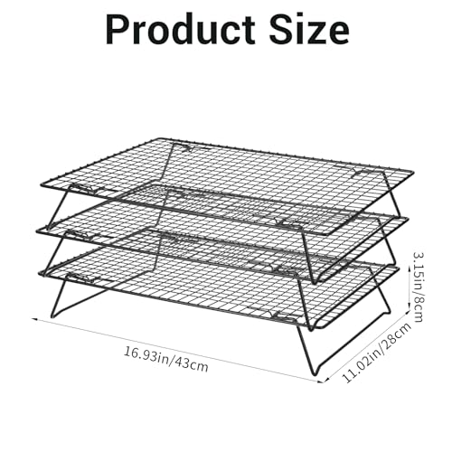 Sibba 3 Layer Collapsibl Cooling Rack Stackable Wire Rack Cooling Wire Racks