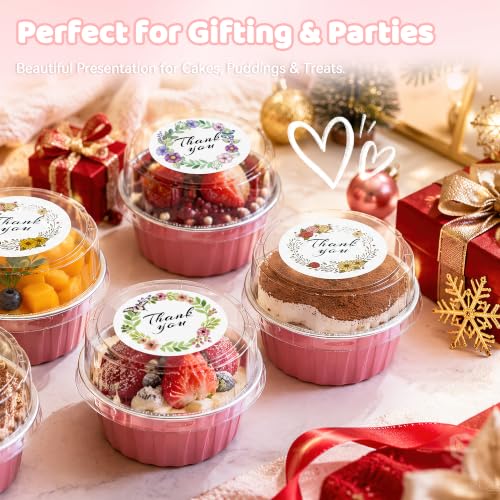 100 Pack Mini Cake Pans with Lids and Spoons Mini Aluminum Foil Baking Cups