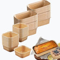 100 Pcs Mixed Paper Loaf Pans, Square and Rectangular Baking Cups - color: A+B