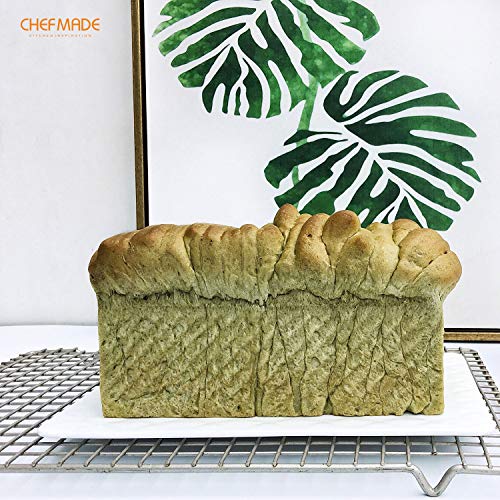 CHEFMADE Mini Pullman Loaf Pan with Lid, 0.66Lb Dough Capacity Non-Stick Rectangle Corrugated Toast Box for Oven Baking 2.8" x 8.3"x 2.7"(Champagne Gold) - size: 04 - 0.66Lb Dough-Cap. Corrugated (Mini)