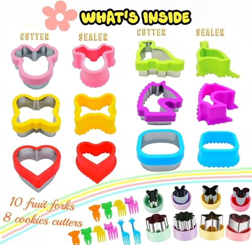 Uncrustable Sandwich Cutter, Crustless Sandwich Cutter and Sealer Set - color: 6Shape