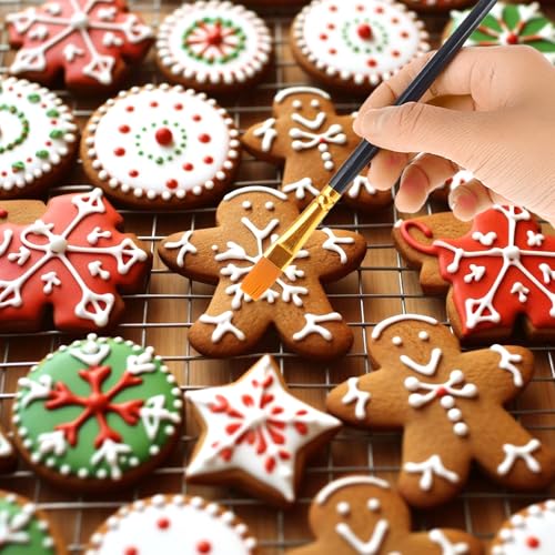 simarro Cake Painting Brushes, 6 Pcs 6 Size Nylon Soft Hair Cake Paint Brush Food Decorating Brushes Tools