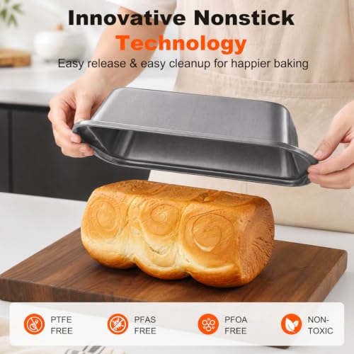 6-Piece Baking Pans Set, Nonstick Baking Set with Glove - size: 6pcs