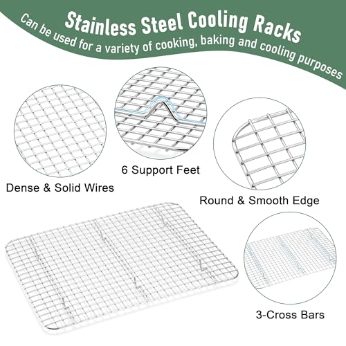 Homikit Baking Sheet with Wire Rack Set (1 Pan+1 Cooling Rack), 16" x 12" - size: 16*12 Inch