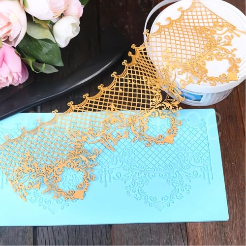 sugar edible heart Novelty Alcazar lace cake silicone Embossing Mat