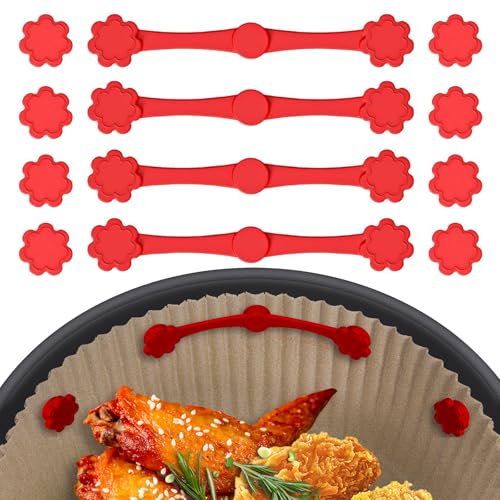 12pcs Air Fryer Magnets for Parchment Paper, Silicone Magnetic Buckles