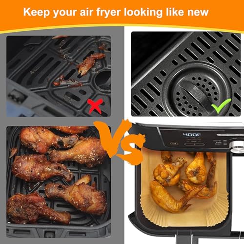 Air Fryer Liners Disposable for Ninja Dual, 8.6 x 5.5in, 100 Pcs - size: 8.6*5.5"Rectangle-100 PCS