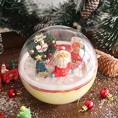 Cabilock Transparent Ball Shape Cake Container 6-Inch Portable Round Plastic Dessert Carrier Dome for Mousse Cake Storage 10-Pack - size: 500ml