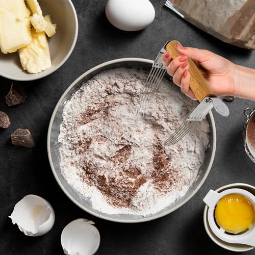 Mrs. Anderson’s Baking 6-Wire Pastry Cutter and Dough Blender, Stainless Steel with Wood Handle - style: Wire Pastry Blender, Wood Handle