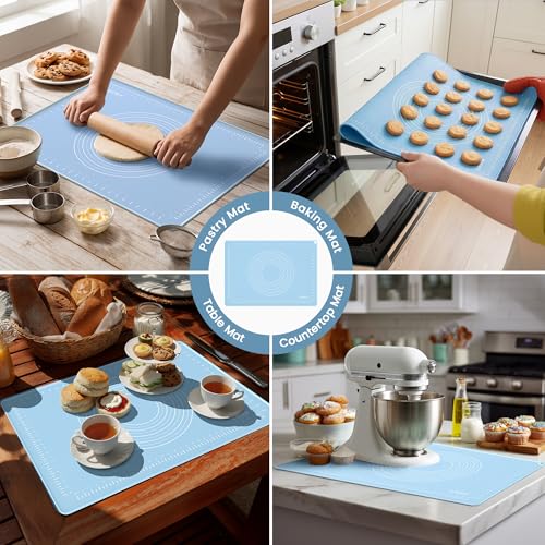 24x16 Silicone Rolling Mat Non-Stick Food Grade Baking Mat w/Measurements - size: 24"L x 16"W