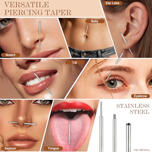 ONESING 2Pcs Piercing Ball Grabber Tool for Changing Jewelry, Stianless Steel Flat Back Earring Applicator Internally Threaded Push Pin Piercing Grabber Tool - color: Silver-H