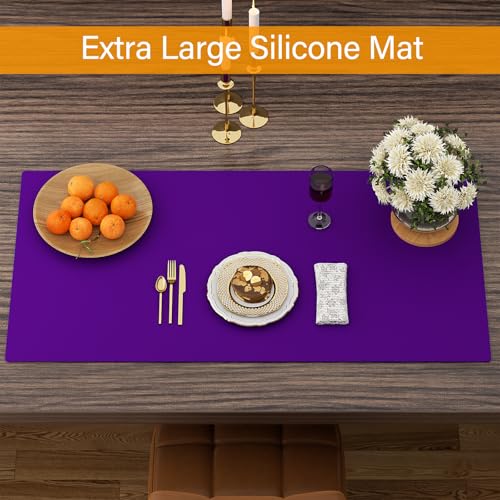 Silicone Protector Mat 47x24 Inch,Purple - color: Purple