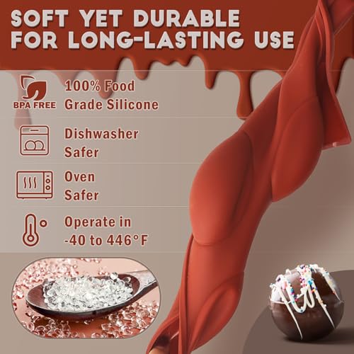 HKNMTT Hemisphere Silicone Molds 3 Inch for Hot Cocoa Chocolate Bombs Valentines Semi Ball Making Kit Cake Decor Mould, Food Grade Non-stick Kitchen Baking Supplies Oven Safe - style: 3" Semi Sphere 3PCS