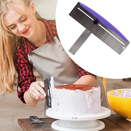 12 Inch Adjustable Cake Scraper, Stainless Steel Cake Smoother with Scale