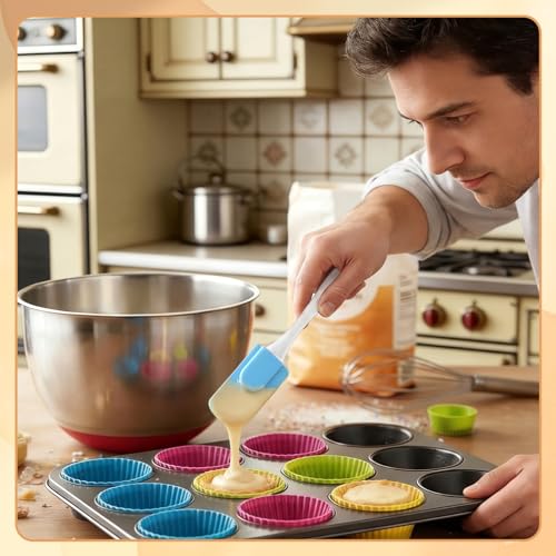 50 Pcs Mini Silicone Spatulas Bulk, 7 Inch Small Rubber Spatulas, 10 Colors