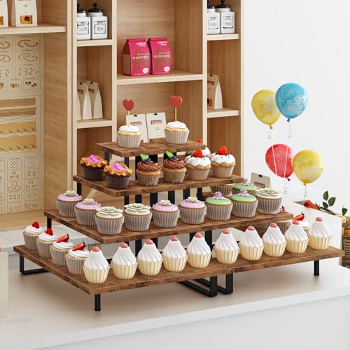 Wooden Cupcake Stand, Tiered Cupcake Display Tower Stand - size: Right Angle Corner