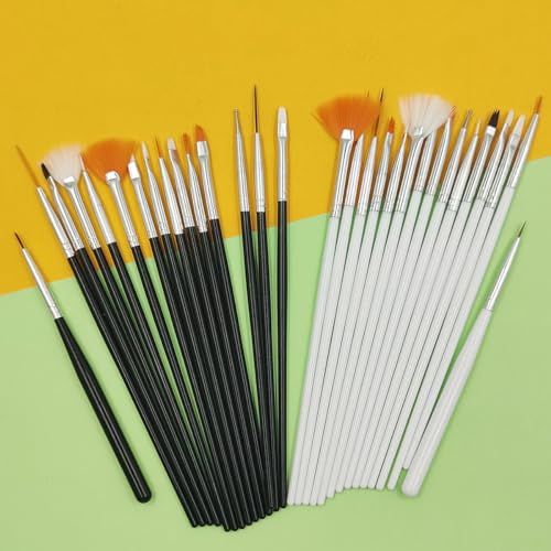 30 Pcs Cake Decorating Brushes Food Safe Paint Brushes Multiple Function Fondant Brush Cookie Brush DIY Tool Set Icing Pastry Brushs for Painting Baking (Black, White)