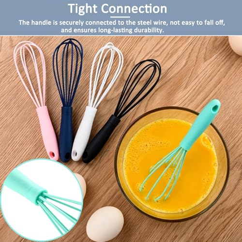 Mini Whisk, Small Silicone Whisk, Tiny Hand Egg Mixer for Flour Cake Egg - color: Gray