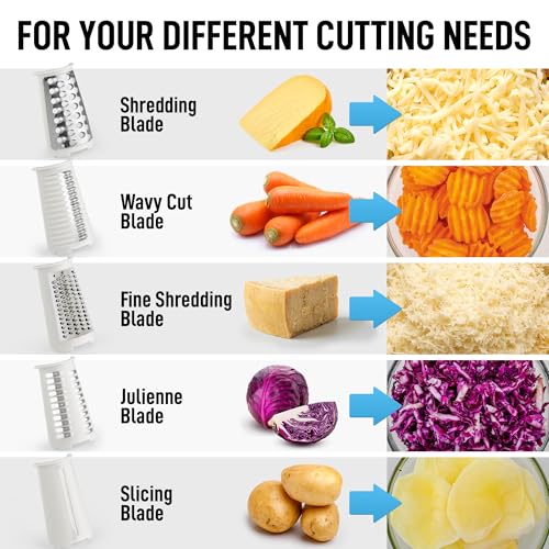 Rotary Cheese Grater Hand Crank, Vegetable Shredder - Classic White - color: 30 - White