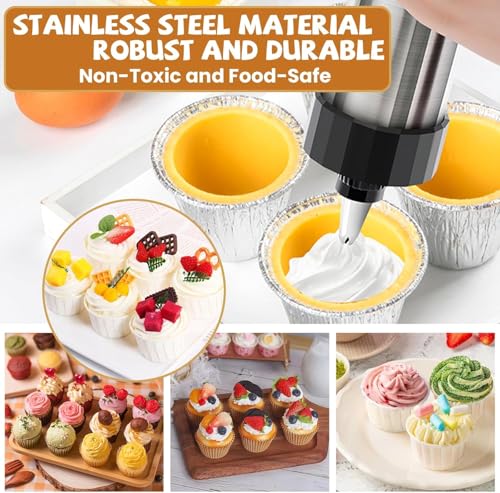 Cookie Press Gun Black - Spritz Cookie Press Kit with 13 Discs & 8 Piping Tips | Perfect for Thanksgiving Christmas, Baking & Cake Decorating