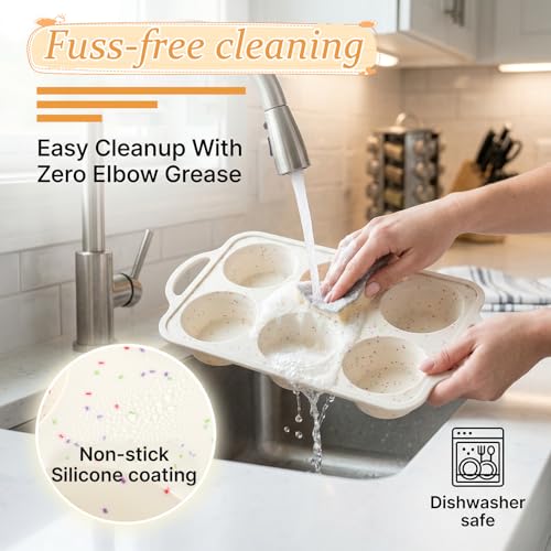 6Pcs Silicone Baking Pan Set With Metal Reinforced Frame and Handle