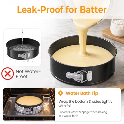 9 Inch Springform Pan, Nonstick, Leakproof Design - size: 9-Inch