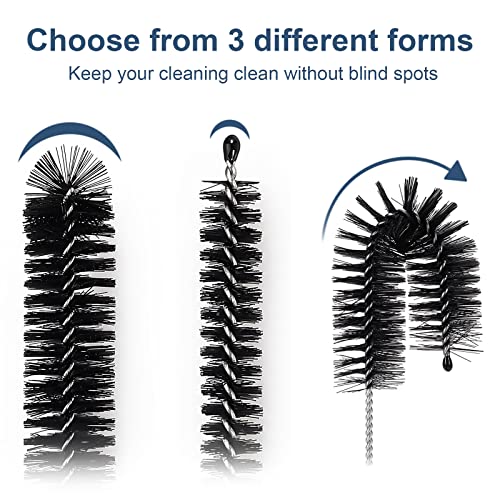 Ixiaoyoo 12 Pcs Straw Cleaner Brushes Set, 8.2 Inch Nylon Cleaning Brush - color: 8.2 Inch Black