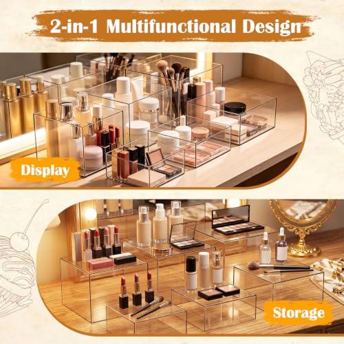 6 PCS Buffet Risers and Stands, Dessert Food Display for Buffet Table - color: Transparent, size: 10" 9" 8.5" 8" 7.5" 6.8"