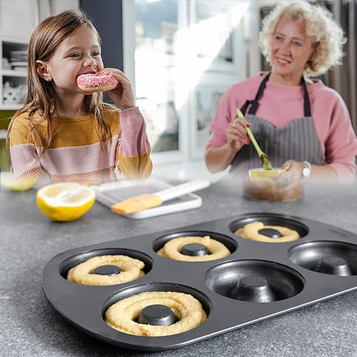 Shudyear 2 Pc Donut Pan Doughnut Baking Pan Nonstick Carbon Steel Baking Mold for Homemade Donuts Dessert Baking Oven Tray - size: 2pc-A