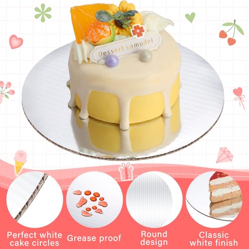 Newtay 100 Pcs 5 Inch Mini Round Cake Boards, Silver - color: Silver