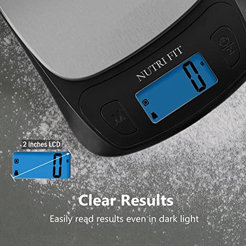 NUTRI FIT Kitchen Scales Digital Food Scale Cooking in Grams & Ounces Black - color: Black