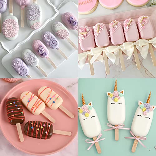 WMKGG Popsicle Silicone Molds Set, 2 PCS Ice Cream Molds - color: White