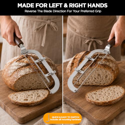 Adjustable Bread Knife for Homemade Bread, 6 Thickness, 420 Stainless Steel