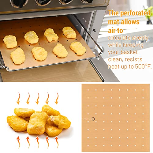 WMKGG 12 inch Square Air Fryer Liners Set, 3 Pack Toaster Oven Mat - size: 12"x12"-3 pcs Reusable Mat