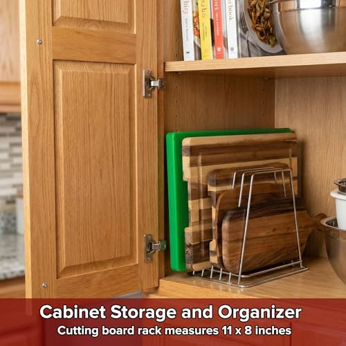 Professional Kitchen Cutting Board Organizer, 1" Slot Stainless Steel Rack - size: 5 Slot, style: 1" Width